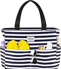 HOMESPON Insulated Lunch Bag for Women Men Adults Lunch Tote with Front Pocket Lunch Box Container Cooler Bag for Work Picnic (Black)