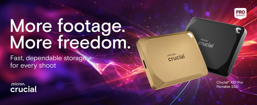 Crucial X10 Pro 1TB Portable SSD, Up to 2100MB/s Read, 2000MB/s Write, 3.2 USB-C, External Solid State Drive, Durable Storage for PC & Mac, for Professional Creators, Black - CT1000X10PROSSD902