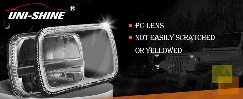 UNI-SHINE 5x7 led headlight 2pcs 7x6 led headlight Reflector Plug and Play H6054 H5054 Hi/Lo Sealed Beam DOT Approved Compatible with jeep Wrangler YJ Compatible with Cherokee XJ