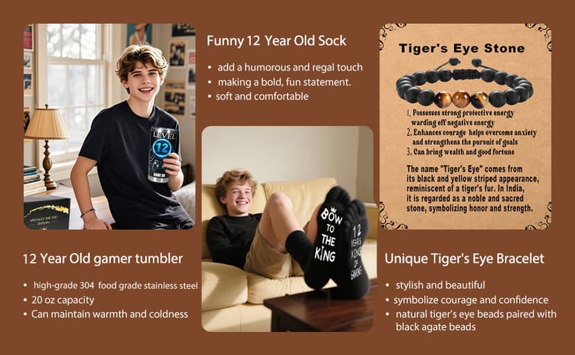 12 Year Old Boy Gifts, 12th Birthday Gifts Decorations for Son, Gamer Gifts for Teenage Boy, Christmas Gift for Kids, Nephew, Grandson, Brother