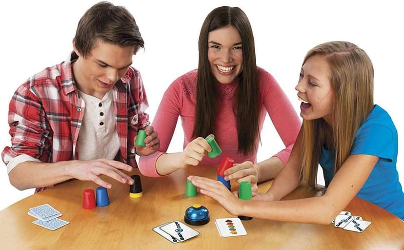 Quick Cups Games for Kids Intellectual Flying Stack Cups,Stacking Cups Games Parent-Child Interactive Game with 24 Picture Cards, 30 Cups