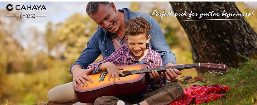 CAHAYA Acoustic Guitar For Beginner 41-inch - Full Size Wood Guitar Kit for Kids and Adults with Guitar bag Brass strings Capo String Pick and Clean Cloth for Gift CY0353