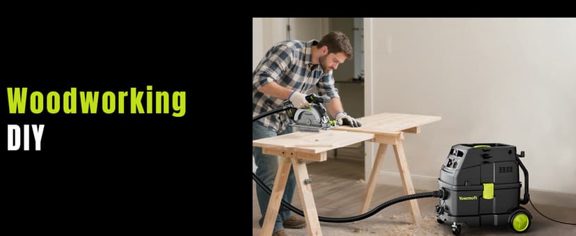 M Class 10 Gallon Dust Extractor for Woodworking with Auto Hepa Clean & Dust Indicator Light Dust Vacuum Extractor with 150CFM Airflow & Power Tool Connector for Workshop Construction (With Handle)