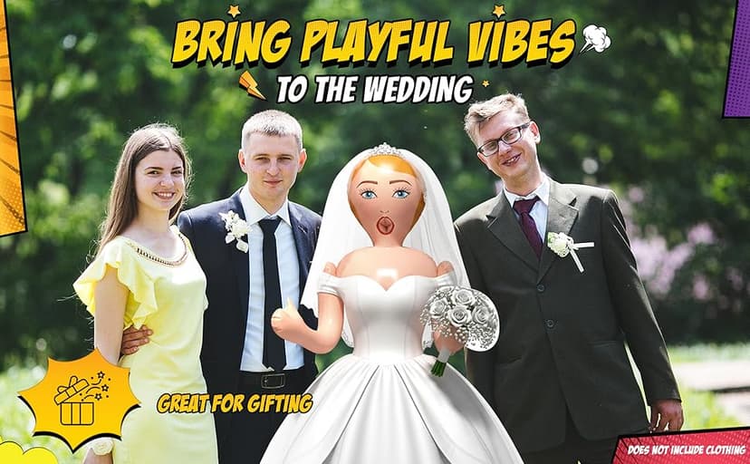 Inflatable Doll with Groom Sash - Bachelor Party Favors - Bachelor Party Decorations - Bachelorette Party Favors - Gag Gifts - 60" Blondi Care