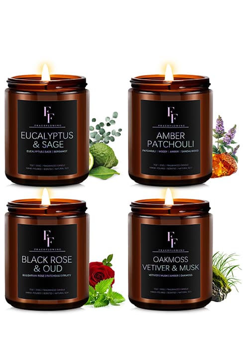 Fall Candles Set, 4 Pack Candles for Home Scented Natural Soy Wax, Autumn Gifts Set for Women Men, Fall Fragrance of Pumpkin/Cinnamon/Vanilla Cupcake/Apple B0F66HVPDY
