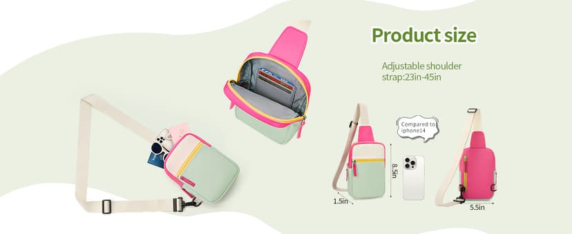 Preppy Kids Crossbody Sling Bag Purse, Halloween Boo Basket Christmas Stocking Stuffers Gifts for Kids Tween Girls Fashion Birthday Gifts for 8 9 10 11 12 Year Old Teen Girls Trendy Stuff Fanny Pack B0DJJK7S15