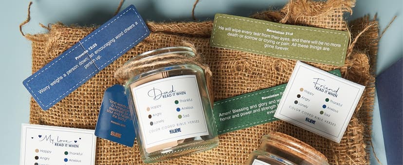 BLIEVE BLIEVE- Bible Verse Jar, Read Me When Bible Verses Jar For Daily Encouragement, Inspirational Prayer & Reflection, Christian Gifts For Women and Men, Religious Graduation Gifts (Men)