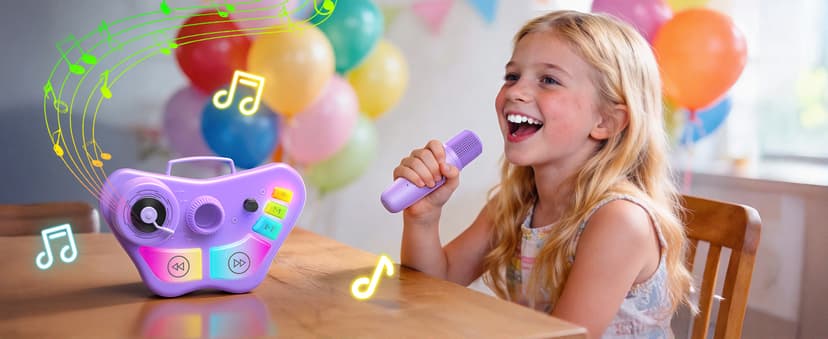 Stand Karaoke Machine for Kids, Christmas Singing Toys Gifts for 3 4 5 6 7 8 Year Old Girls Boys, Rechargeable Kid Microphone Bluetooth Speaker with 2 Mic for Girl Age 4-6 Toddler Birthday Party Toy B0G6LBYTJ2