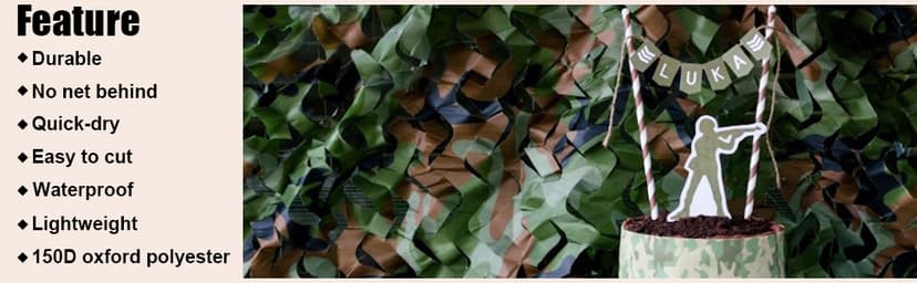 Camo Netting, Camouflage Netting, Hunting Blind Camo Net, Army Party Decorations, Sunshade Fence Nets, Lightweight, Bulk Roll, Mesh, Great for Camping, Shooting, Photograph, Car Cover, Outdoor