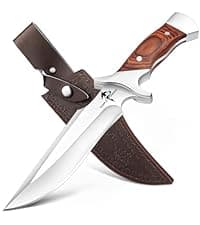 Purple Dragon Camping Hatchet 14.7 Inch Hand Forged Splitting Axe - Outdoor Wood Splitting Chopping & Carving Tool with Leather Sheath Bushcraft Survival Wooden for Men and Women