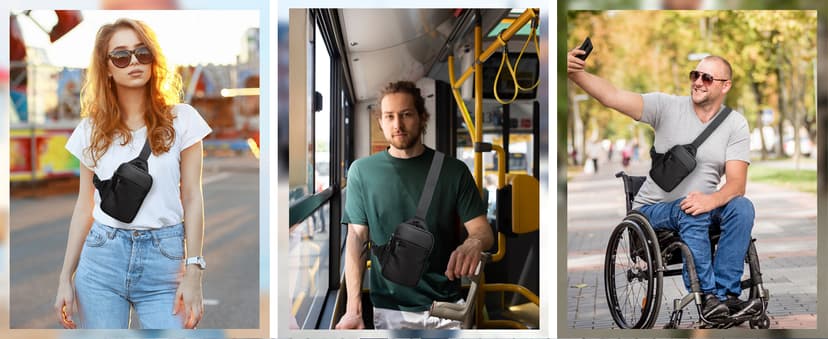 higouta Mini Sling Bag for Men Women, Small Crossbody Casual Utility Chest Phone Bag for Travel Workout