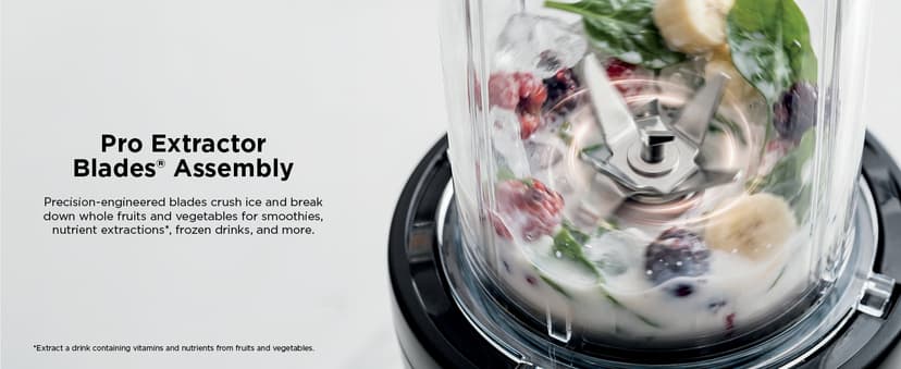 700-watt base blends smoothies, shakes & frozen drinks. (2) 16-oz to-go cups w/ spout lids. Dishwasher safe. Ninja Fit Compact Personal Blender, 700W, (2) 16oz Cups, QB3001SS B01FHOWYA2