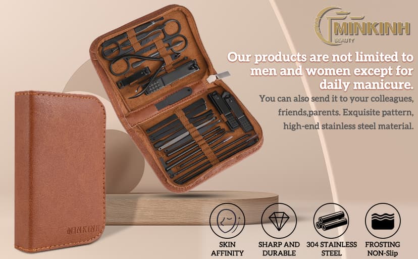 Manicure Set Professional Nail Clipper Kit-26 Pieces Stainless Steel Manicure Kit,nail Care Tools with Luxurious Travel Case