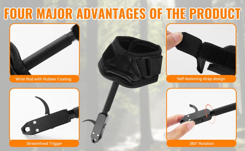 3rd Gen Compound Bow Release, 360° Rotatable Wrist Release Aid, Adjustable Thumb Trigger, Ambidextrous Archery Release for Hunting & Shooting