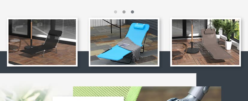 Outsunny Folding Chaise Lounge Pool Chairs, Outdoor Sun Tanning Chairs with Pillow, Reclining Back, Steel Frame & Breathable Mesh for Beach, Yard, Patio, Green