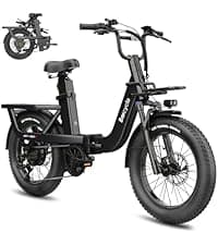 Upgraded Electric Bikes for Adults with 750W/1500W Peak Motor 20" Fat Tire E Bike with 28 MPH 90 Miles Max Range 48V Removable Battery EBike Electric Bicycle Commuter Ebikes