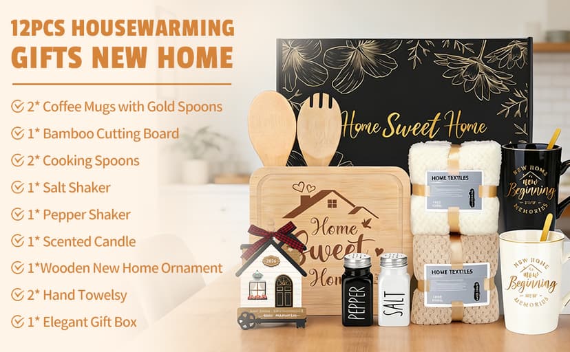 House Warming Gifts New Home Gift Ideas Popular Housewarming Gift Baskets Closing Gifts for Home Buyers New Apartment Presents Stuff for Homeowners Women Men Couple Unique First House Must Have Items B0G2SBPZLP