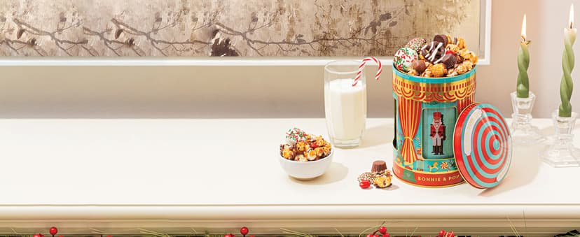 Christmas Gift Basket- Gourmet Food Gifts - Plays Music - Holiday Chocolate and Candy, Sweets and Snacks- Nutcracker Suite- Bonnie and Pop