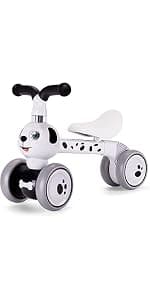 YGJT Baby Balance Bike Toys for 1 Year Old, Birthday Gifts for Boys and Girls, Silent Wheels & Non-Pedal Baby Walker Riding Toys for 10-36 Months Toddlers, Kids First Bike Gifts Spotty Dog B07RFLR3VY