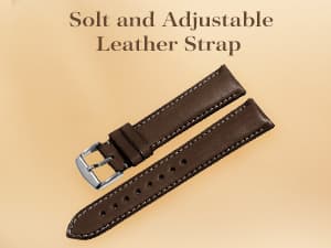 L LAVAREDO Watch for Men, Extremely Thin Mens Watches Minimalist Analog Men's Leather Wrist Watches with Time/Date, Birthday Gift for Men Boyfriend