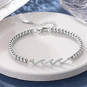QWNHONEY Waves of Life Bracelet Inspirational Birthday Gifts for Bestie Sister 16th 18th 21st 30th 40th 50th 60th Birthday Gifts for Women