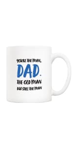 5Aup Fathers Day Christmas Gifts Funny Dad Coffee Mug from Child Daughter Son Kids, Best Father Ever Cups 11 Oz, Unique Birthday and Holiday Gifts for Dad Father