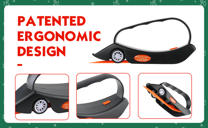 2PC Wrapping Paper Cutter Gift Wrap Cutter Christmas Wrapping Paper Cutter Slider Cutter Tool Paper Roller Cutters for Christmas Gift Wrapping Packing with 3 Replaceable Blades (2PC Black)