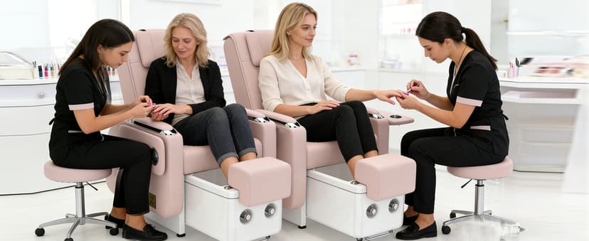 Artist hand Spa Chair with Foot Spa Basin, Manicure & Massage Chair, Electric Recline, 4-Head Back Massage, Hot/Cold Water Controls, LED Light & Jet Tub, Fast Drain Pump, Pull-Out Bowl (Pink)