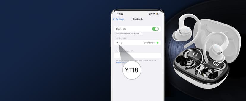 Wireless Earbuds, Bluetooth 5.4 Headphones Sport, Over Ear Buds With ENC Noise Cancelling Mic, 48H, Wireless Earphone With Earhooks, Stereo Deep Bass, IP7 Waterproof ear bud for Workout Running, White