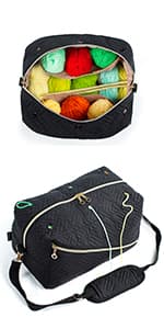Crochet Bag Organizer - Knitting Bag - Yarn Storage Organizer - Yarn Bag for Crocheting - Yarn Holder for Crochet Accessories, Knitting Needles, Crochet Hooks, Crocheting & Knitting Gifts,
