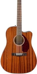 Fender Acoustic Guitar, with 2-Year Warranty, CD-60 Dreadnought V3 Classic Design with Rounded Walnut Fingerboard and Alloy Steel Strings, Glossed Black Finish, Spruce Top, Includes Hard-Shell Case