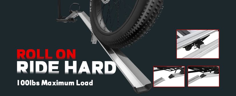 Young Hitch Mount Bike Rack with Ramp, 200 lbs. Capacity for 2 E-Bikes, Fat Tire and Standard, fits Cars, SUVs, RVs, Trailers with 2 Inch Receiver