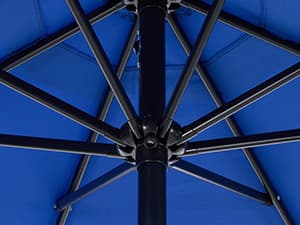 OLIXIS 9ft Patio Umbrella with Tilt and Crank Button & 8 Sturdy Ribs Waterproof, Patio Table Umbrella Perfect for Poolside, Terrace, Beach and Outdoor Restaurant, Blue