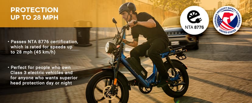 XNITO Bike Helmet with LED Lights - Urban Bicycle Helmet for Adults, Men & Women - CPSC & NTA-8776 Dual Certified - Class 3 E-Bikes, Scooters, Onewheel, Commuter, Mountain