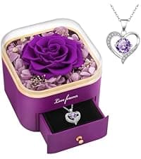 Christmas Flowers Gifts for Women, Mom Birthday Gifts for Christmas, Galaxy Glass Rose Forever Preserved Flowers Eternal Crystal Roses Xmas Gifts for Grandma Wife Sister Her Friends, Colorful