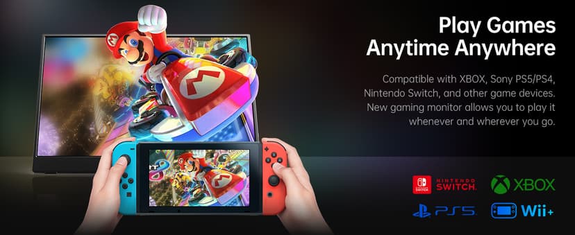 VILVA Portable-Monitor-for-Laptop - 15.6'' 1080P FHD IPS Display USB-C HDMI Portable Monitor for Laptop with Cover and Speakers External Monitor for Laptop/PC/Mac/Phone/Xbox Switch/PS4/