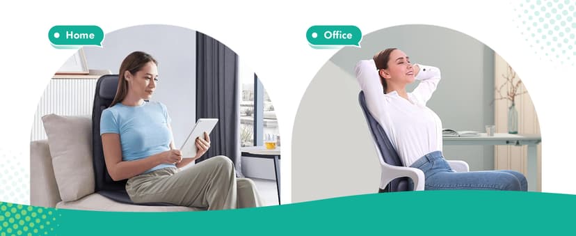 Snailax Massage Seat Cushion with Heat - Extra Memory Foam Support Pad in Neck and Lumbar,10 Vibration Massage Motors, 2 Heat Levels, Back Massager Chair Pad for Back
