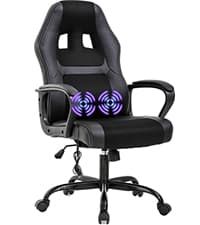 Gaming Chair Office Chair High-Back Ergonomic Video Game Chairs for Kids Teen Adult Height Adjustable Reclining Computer Chair with Lumbar Support Armrest Headrest Game Chair - White