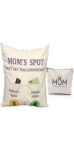 Grandpa Gifts,2-Pocket Grandpa’s Spot Throw Pillow Covers 18x18 Inch + Engraved Spoon, Fathers Day Birthday Christmas Thanksgiving Day Gifts for Papa, Granddad