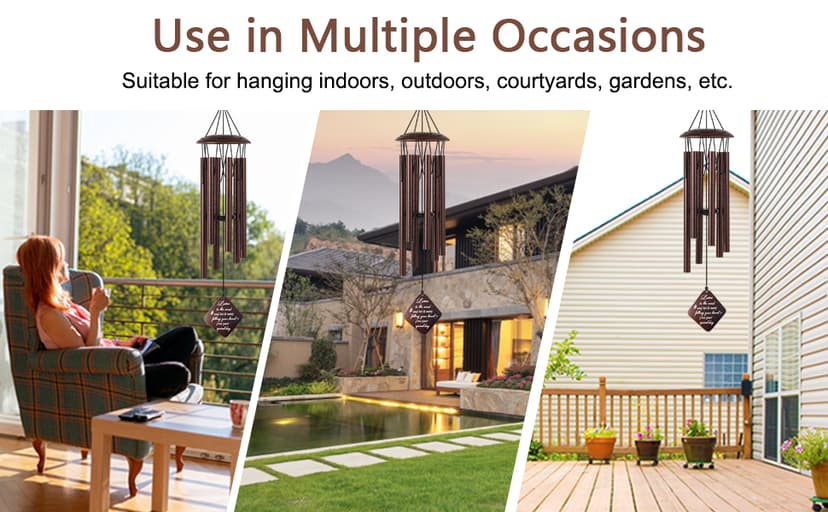 60th Birthday Gifts for Women, 32” Wind Chimes Happy 60 Year Old Birthday Gifts for Her Mom Sister Wife Grandma