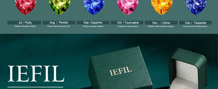 Iefil Christmas Gifts for Women Wife - 925 Sterling Silver Birthstone Necklace for Women, Anniversary Birthday Gifts for Wife Girlfriend Mom