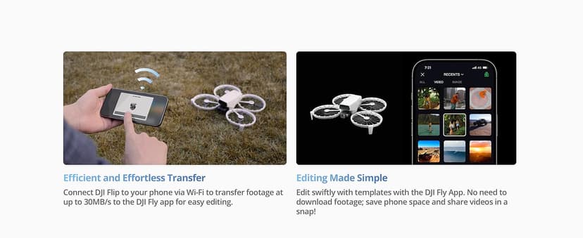 DJI Flip (RC-N3), Drone With 4K UHD Camera for Adults, Under 249 g, 3-Axis Gimbal Stabilization, 44000ft/13km Video Transmission, Palm Takeoff, Auto Return, 31-Min Flight Time, Intelligent Flight