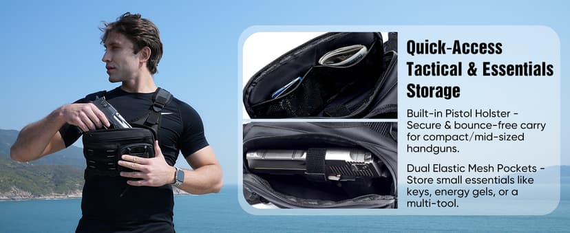 Running Vest with 2L Water Bladder, Hydration Backpack, USA Original Patent, Lightweight Hydration Pack with Gear Holder, Reflective Chest Pack for Men Women for Marathon