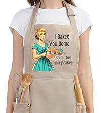 Miracu Funny Cooking Aprons for Men Husband - Christmas, Santa, Birthday Funny Male Gifts for Mens Best Friend, Gifts for Male Friends Guy Boyfriend Chef Man Him - Grilling Grill BBQ Apron w/Pockets