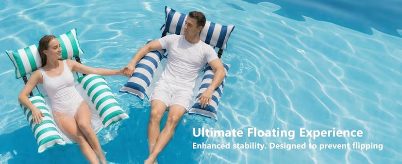 Jasonwell Inflatable Pool Floats Adult - Fabric Pool Floaties Chair Lake Beach Floating Lounger Chair Swimming Pool Noodles Water Hammock Float Mesh Party Floaty Toys Fun for Adults Heavy Duty