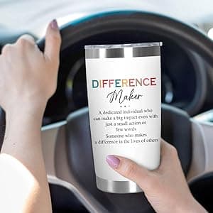 Christmas Appreciation Gifts for Coworkers - 20 oz Stainless Steel Insulated Tumbler - Birthday Inspirational Thank You Gifts for Women Teachers Coworkers Boss, Difference Maker Gift Ideas