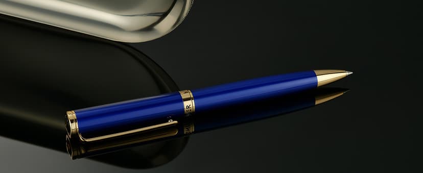 BEILUNER Blue Lacquer Gel Pen - Stunning Luxury Pen with 24K Gold Finish, ADMOK Black Refill, Executive Gift Set for Family & Friends, Writing, Fancy, Office, Retractable Pens