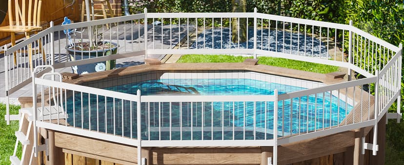 VINGLI Above Ground Pool Safety Fence,Swimming Pool Fences, Pool Fencing,White (Kit A-8 Sections)