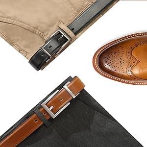 Lavemi Mens Belt Reversible 100% Italian Leather Dress Casual,One Reverse for 2 Colors,Trim to Fit