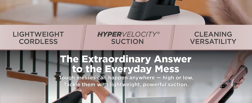 Shark WANDVAC Cordless Hand Vac, Lightweight, Portable at 1.4 lbs., Powerful Suction, Charging Dock, One-Touch Empty for Car & Home, Multi-Surface Pet Tool & Duster Crevice Tool, Rose Gold, WV201RGBRN